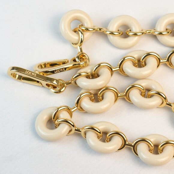 Loewe Gold-toned Acetate Donut Chain, Angora Ivory - Picture 2 of 9